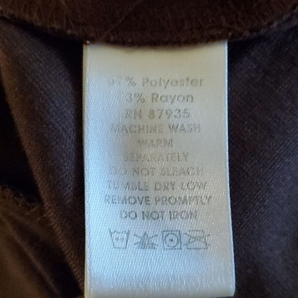 Susan Graver Dress Sz S brown Solid Swing Dress Short Sleeve - Picture 7 of 7